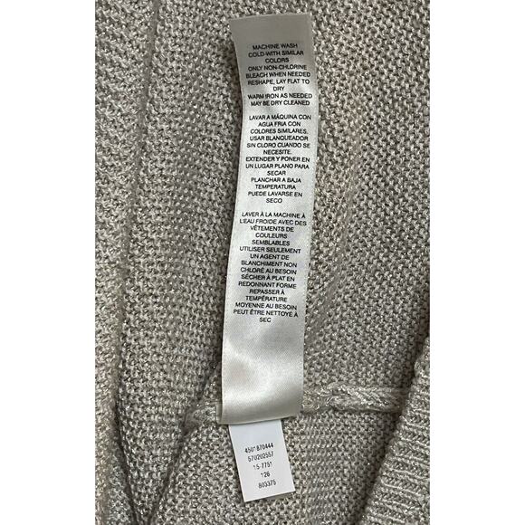 White House Black Market Tunic Length Tank Oatmeal, Gold Threading Glittery, XS - Picture 7 of 13